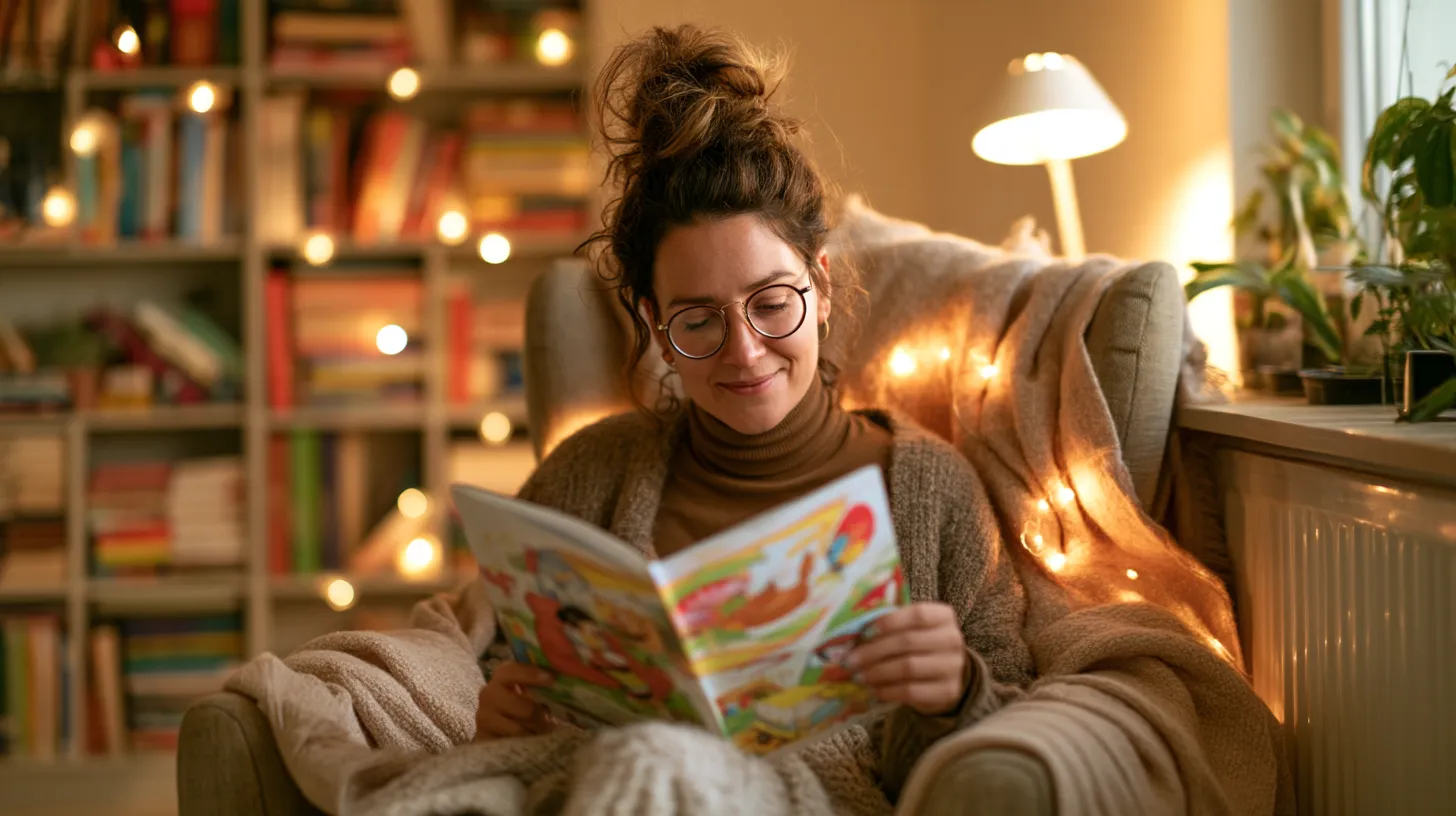 Agnes Winnes reading a book